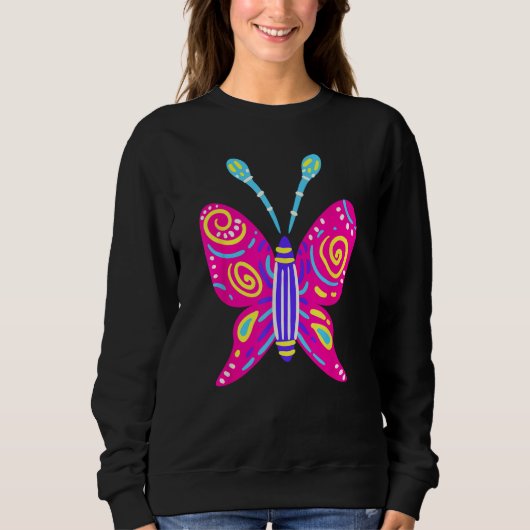 Alebrijes Fantasy Figure Animal Sculpture Butterfl Sweatshirt (Vorderseite)