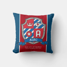 Alec Name bedeutet Red Blue Voice Wappen Kissen