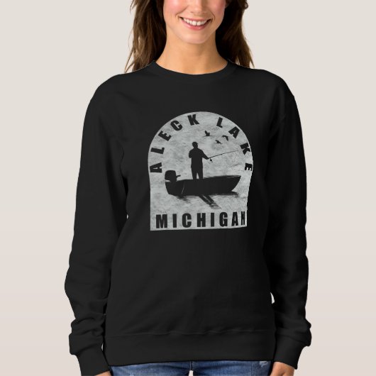 Aleck Lake Fischen Michigan Sweatshirt (Vorderseite)