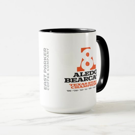 Aledobearcat-Staats-Champion 2018 "A8" - 15oz. Tasse (VorderseiteRechts)