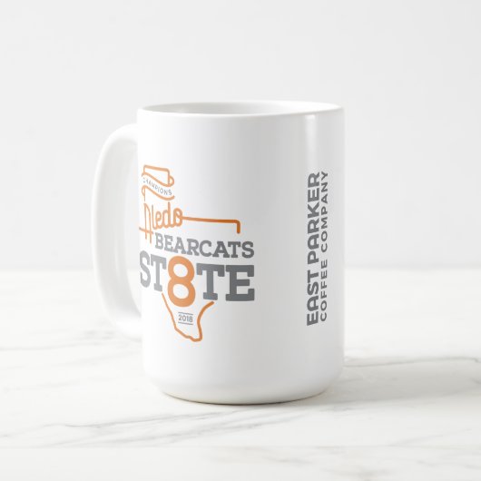 Aledobearcat-Staats-Champion 2018 "St8te" - 15oz. Kaffeetasse (Vorderseite Links)
