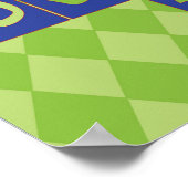 Alef-Beis-Plakat (Navy und grün) Poster (Ecke)