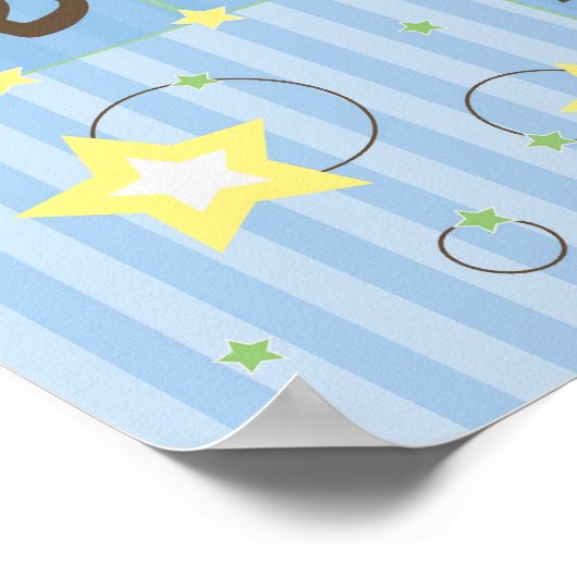 Alef Beis Poster (hellblau) (Ecke)