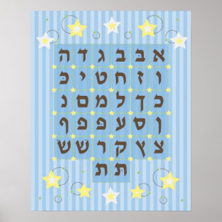 Alef Beis Poster (hellblau)
