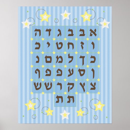 Alef Beis Poster (hellblau) (Vorne)