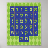 Alef Beis Poster (Marine und grün) (Vorne)