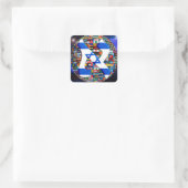 Alef One Israel Flag Quadratischer Aufkleber (Tasche)