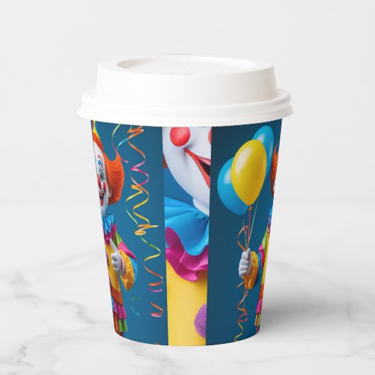 ¡Alegre Payaso de Fiesta! Pappbecher (Links)