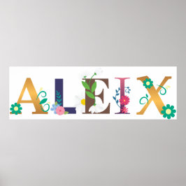 ALEIX Vorname Elegant bestickt Poster