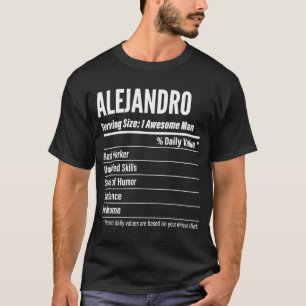 Alejandro ernährungsphysiologische Fakten für Größ T-Shirt