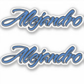 Alejandro Name blue Aufkleber Sticker Stickerset (Vorderseite)