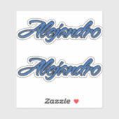 Alejandro Name blue Aufkleber Sticker Stickerset (Blatt)