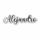 Alejandro Name - Handgeschriebene Kalligrafie Aufkleber (Vorderseite)
