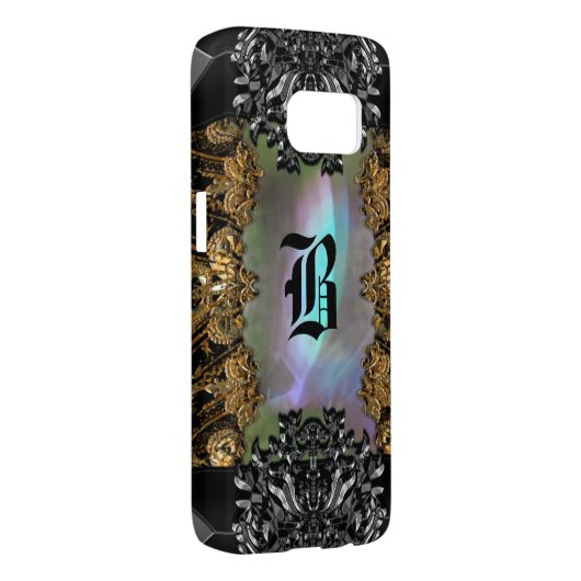 Alembertaine Elegante Baroque Girly Monogram Case-Mate Samsung Galaxy Hülle (Rückseite/rechts)
