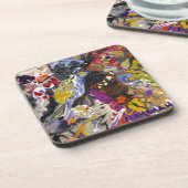 Alemshah abstraktes Untersetzer-Set - blaues Jay Untersetzer (Linke Seite)