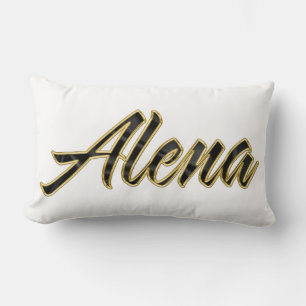 Alena black gold Lettering Kissen Deko