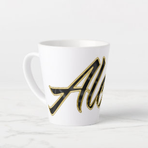 Alena black gold Lettering Latte Tasse