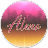Alena Vorname Name golden pink Aufkleber Sticker (Vorderseite)