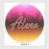 Alena Vorname Name golden pink Aufkleber Sticker (Blatt)