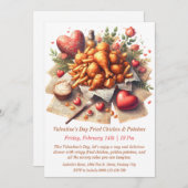 Alentinstag Frittiertes Hühnchen & Kartoffeln Einl Einladung (Vorne/Hinten)