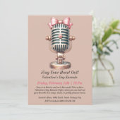 Alentinstag Karaoke Einladung (Stehend Vorderseite)