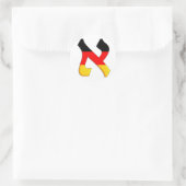 Aleph German.png Runder Aufkleber (Tasche)