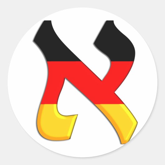 Aleph German.png Runder Aufkleber (Vorderseite)