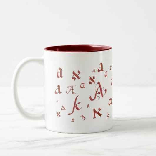 Aleph und A (11-oz) Zweifarbige Tasse (Links)