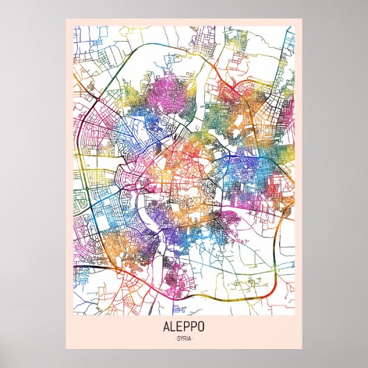Aleppo Syria City Map Poster (Vorne)