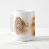 Alert Cheetah | African Wildlife Art Kaffeetasse (Vorderseite Links)