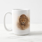 Alert Cheetah | African Wildlife Art Kaffeetasse (Links)