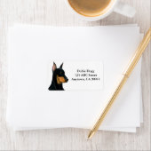 Alert Doberman Pinscher Dog Label Adressaufkleber (Insitu)