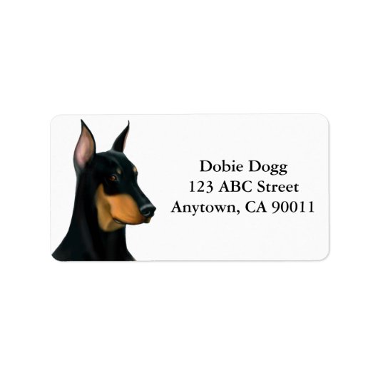 Alert Doberman Pinscher Dog Label Adressaufkleber (Vorne)