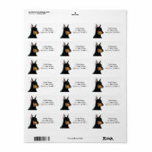 Alert Doberman Pinscher Dog Label Adressaufkleber (Vorne)