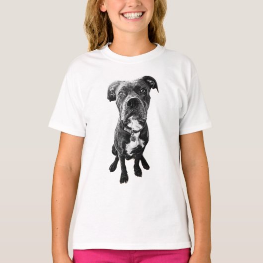 Alert Dog T-Shirt – Realistic Sitting Pose (Vorderseite)