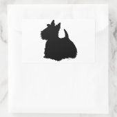 Alert Scottish Terrier Silhouette Rechteckiger Aufkleber (Tasche)