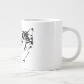 Alert Tabby Cat Ink Portrait Tasse (Rechts)
