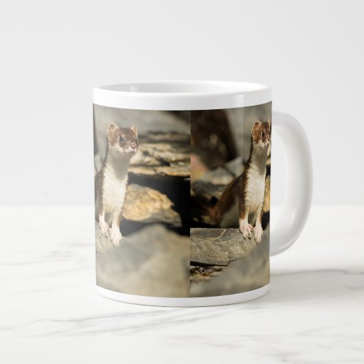 Alert Weasel Jumbo-Tasse (Vorderseite Rechts)