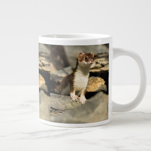 Alert Weasel Jumbo-Tasse (Rechts)
