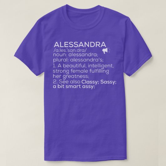Alessandra Name Alessandra Definition Alessandra F T-Shirt (Design vorne)