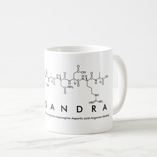 Alessandra-Peptidnamen-Tasse Kaffeetasse (VorderseiteRechts)