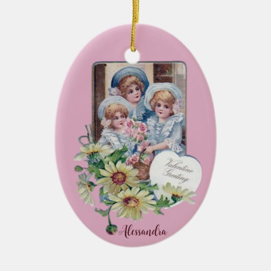 ALESSANDRA ~ VALENTINE EGG ~ 1908 ~ KERAMIK ORNAMENT (Vorne)