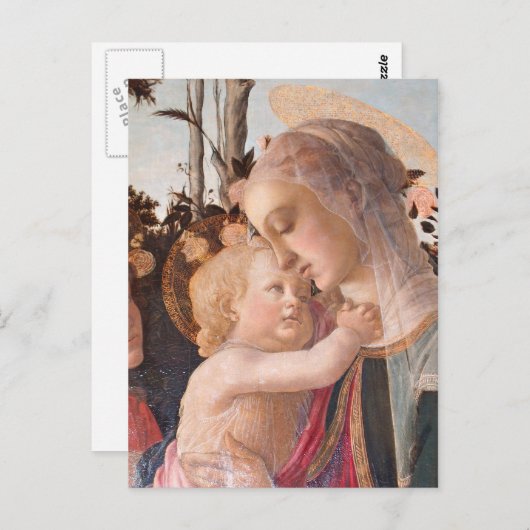Alessandro Botticelli's The Jungfrau and Child Postkarte (Vorne/Hinten)