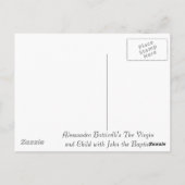 Alessandro Botticelli's The Jungfrau and Child Postkarte (Rückseite)