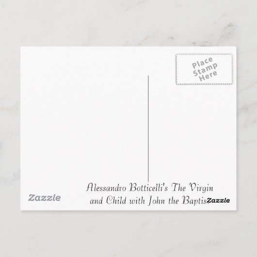 Alessandro Botticelli's The Jungfrau and Child Postkarte (Rückseite)