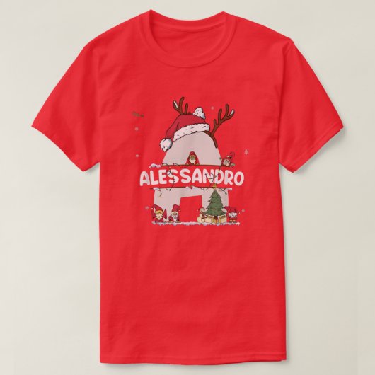 Alessandro Christmas Shirt w Alessandro Name for f (Design vorne)