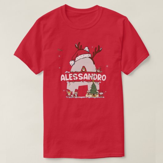 Alessandro Christmas w Alessandro Name für lustig T-Shirt (Design vorne)