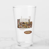 Alessandro-Logo mit Pizza, Glas (Rückseite)