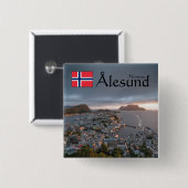 Alesund Norwegen Souvenir Button (Vorne & Hinten)