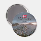 Alesund Norwegen Souvenir Magnet (Vorderseite/Rückseite)